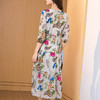 NYT-X071新款时尚烧花连衣裙气质圆领中长款打底裙 商品缩略图3
