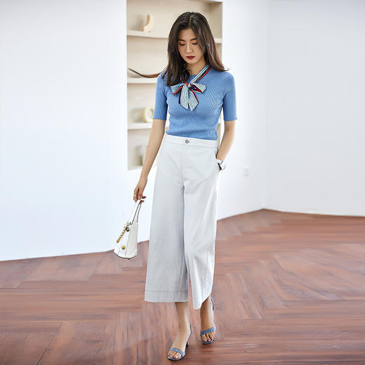 【商品同款】  娇鼎雾蓝色坑条 针织衫  CJKF311 商品图10