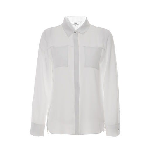 VIMAGE纬漫纪夏款时尚干练职业纯色百搭显瘦雪纺衬衫女薄V1309911 商品图7