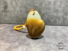 【御珠宫坊】糖白玉并蒂同心手把件