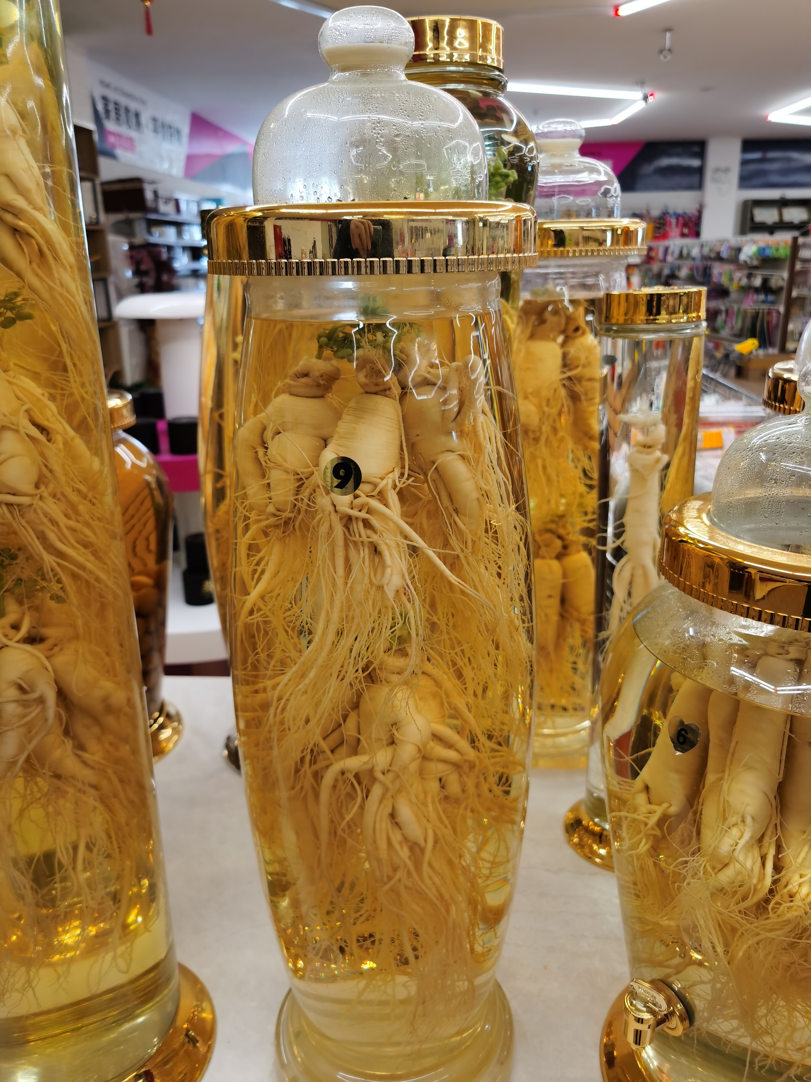 9号韩国人参酒8年龄8颗大高丽参泡14升高度白酒高级补品礼品装饰品