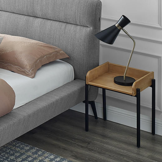 喜梦宝床头架北欧简约轻工业风金属置物架卧室床边金属铁脚小架子 商品图2