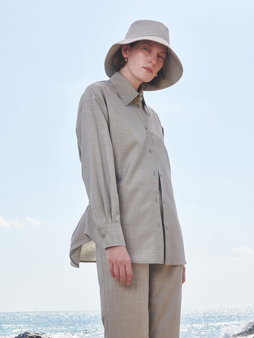 HIDEMI 斑鸠灰精纺薄羊毛渔夫帽 商品图4