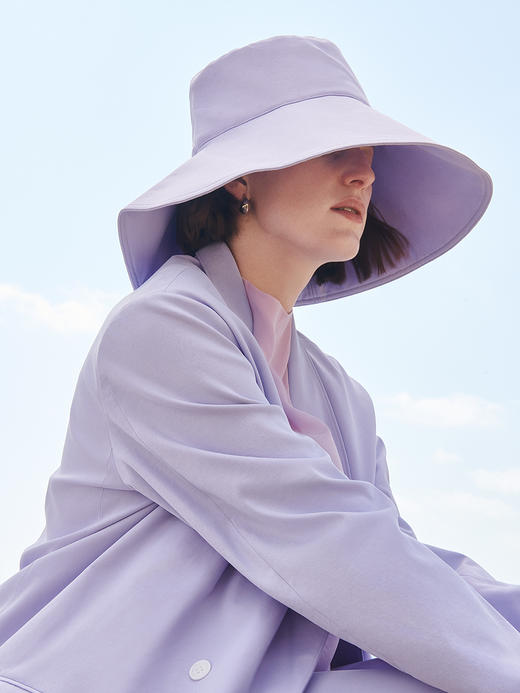 HIDEMI ⻛铃草紫棉质渔夫帽 商品图1