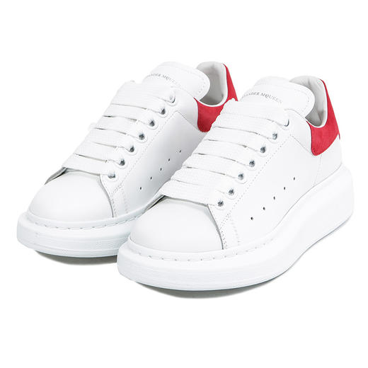 ALEXANDER MCQUEEN 亚历山大.麦昆 女士小牛皮红色尾大阔型系带休闲运动鞋 白色 553770 WHGP7 9676 商品图2