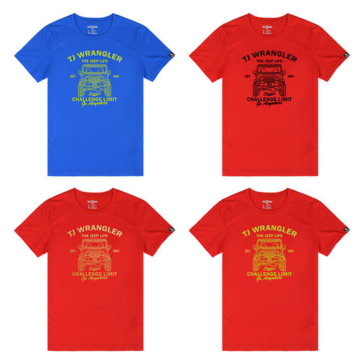 常规圆领夏季情侣工装军旅纯色创意越野车印花修身短袖青春潮T恤 商品图2