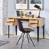 喜梦宝实木书桌北欧简约轻工业风1.2米写字桌卧室置物桌黑铁艺脚 商品缩略图0