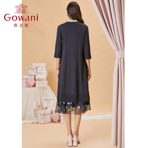 乔万尼春季时尚中袖显瘦百搭长款针织衫ES1M008 商品图3