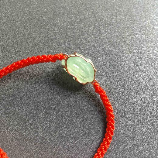 冰种晴水翡翠貔貅手绳18k玫瑰金镶嵌 商品图2