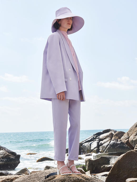 HIDEMI ⻛铃草紫棉质渔夫帽 商品图3