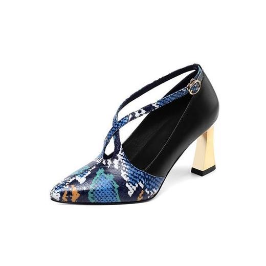 OLD-J88-9真皮粗跟深口单鞋 商品图3