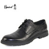 豪行春季新款10187215舒适休闲厚底男单鞋系带宽松黑色商务鞋正品 商品缩略图0