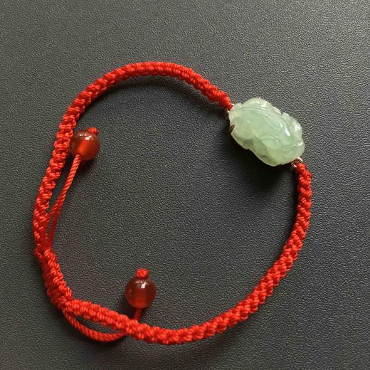 冰种晴水翡翠貔貅手绳18k玫瑰金镶嵌手链 商品图1