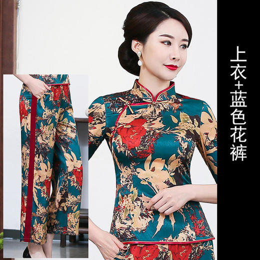 LYE-2039春季新款中式复古改良唐装两件套 商品图2