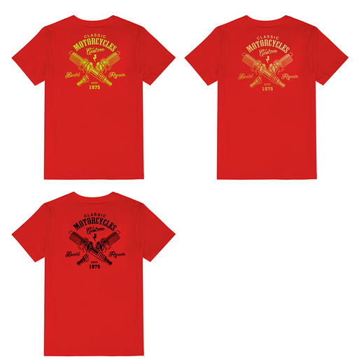 男士夏季机车风元素motorcycles个性设计短袖潮流T恤纯棉烫花图案 商品图2