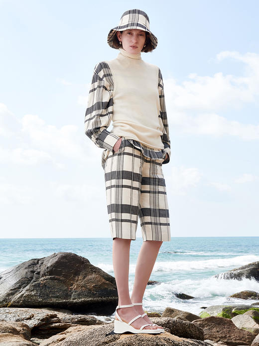 HIDEMI 真丝格纹色织渔夫帽 商品图6