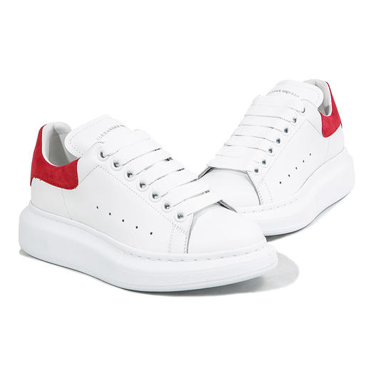 ALEXANDER MCQUEEN 亚历山大.麦昆 女士小牛皮红色尾大阔型系带休闲运动鞋 白色 553770 WHGP7 9676 商品图0