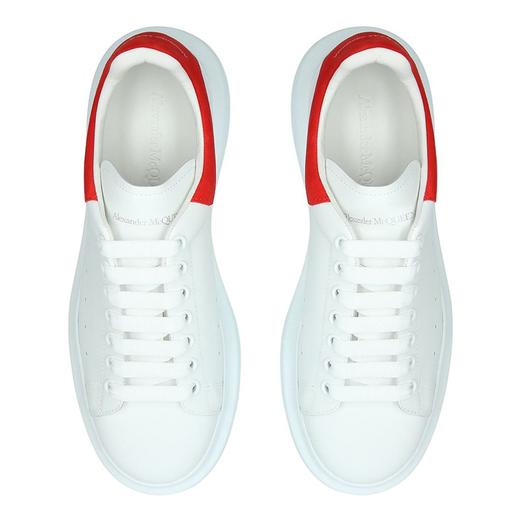 ALEXANDER MCQUEEN 亚历山大.麦昆 女士小牛皮红色尾大阔型系带休闲运动鞋 白色 553770 WHGP7 9676 商品图4