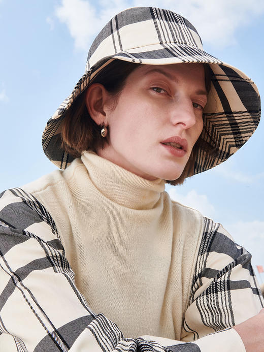 HIDEMI 真丝格纹色织渔夫帽 商品图7