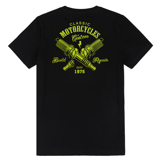 男士夏季机车风元素motorcycles个性设计短袖潮流T恤纯棉烫花图案 商品图4