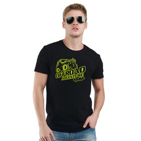 男士简约款越野车系列潮流图案短袖休闲T恤潮男夏季户外打底汗衫