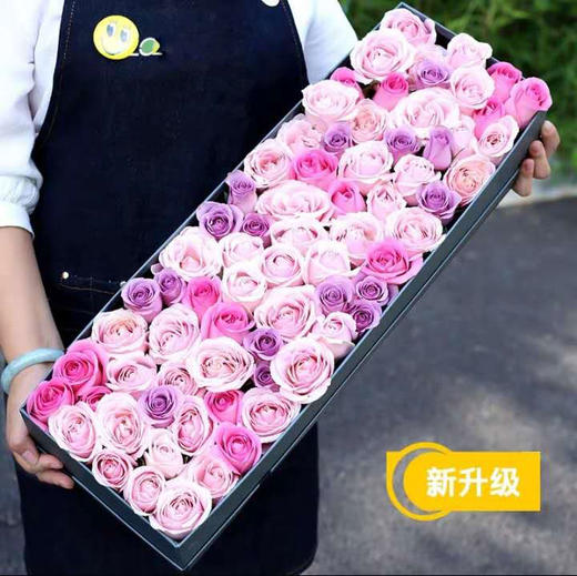 美丽邂逅    22支粉玫瑰，22支戴安娜玫瑰，22支紫玫瑰，60cm礼盒。（1910） 商品图0