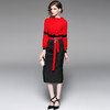 BHS-0000173120气质通勤套装裙大红上衣+包臀半裙两件套 商品缩略图2