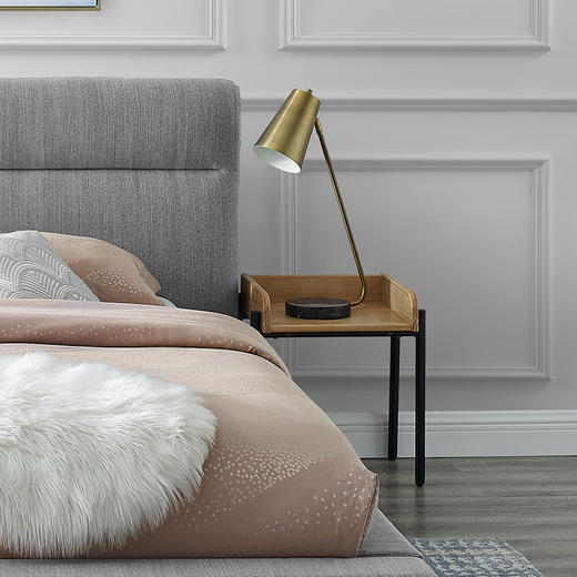 喜梦宝床头架北欧简约轻工业风金属置物架卧室床边金属铁脚小架子 商品图3