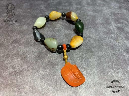 【御珠宫坊·传承系列】和田玉子料原石手串 商品图0