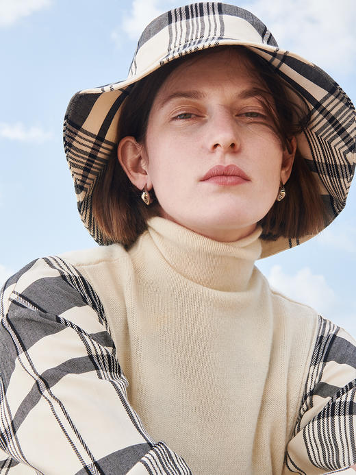 HIDEMI 真丝格纹色织渔夫帽 商品图2