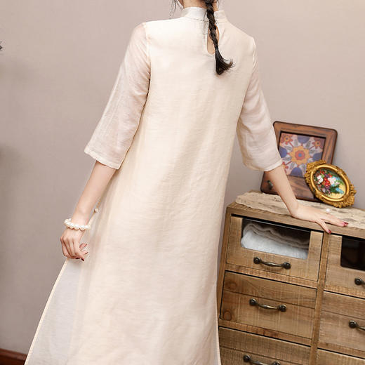 OG-99375中国民国风重工刺绣立领改良旗袍开衩连衣裙 商品图2