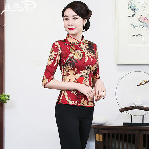 LYE-2039春季新款中式复古改良唐装两件套 商品图4