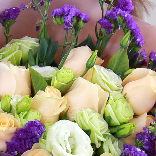 浪漫爱情    9支香槟玫瑰，勿忘我，桔梗搭配！(1925) 商品图4