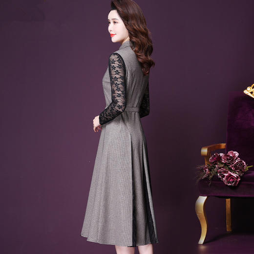 WXY-98211新款名媛气质洋气镂空长袖裙子 商品图1