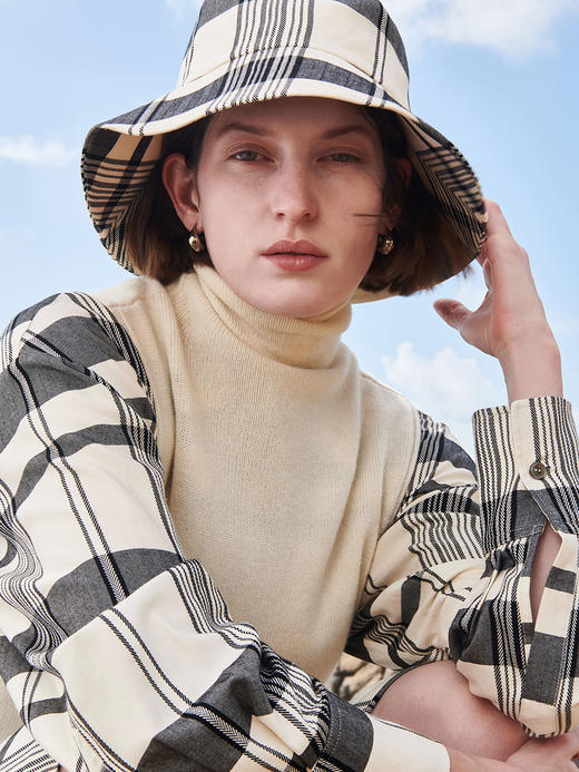 HIDEMI 真丝格纹色织渔夫帽 商品图8