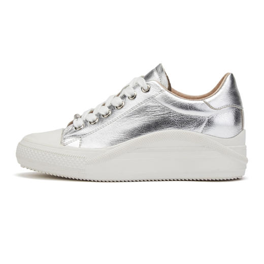 西村名物女鞋2019秋新款时尚舒适内增高银白色女小白鞋X29CM30611 商品图3