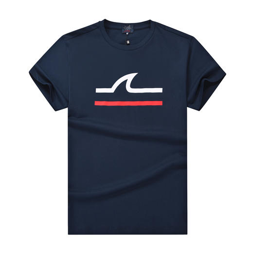 鲨鱼 鱼鳍线条 弹力丝光棉 圆领短袖T恤 特惠 PSS77 商品图3