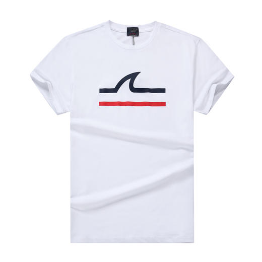 鲨鱼 鱼鳍线条 弹力丝光棉 圆领短袖T恤 特惠 PSS77 商品图2