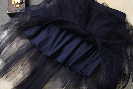 LYY-10615西装领收腰格子外套+不规则网纱半身裙时尚套装 商品图3