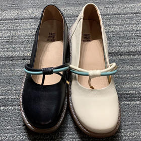 2020西村名物新款圆头低跟舒适牛筋底女单鞋X20AE16971