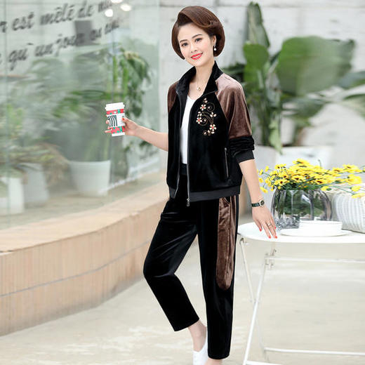 YCE-2016春季大码运动装金丝绒两件套 商品图2