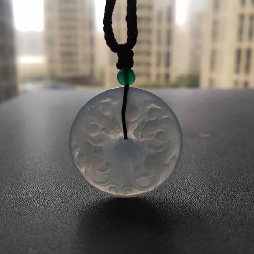 糯冰种翡翠双龙玉扣 商品图8