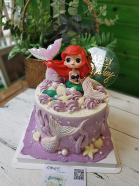 美人鱼 鱼尾 紫色系 奶油蛋糕 下单前请仔细阅读商品详情 如需增加或修改文字请下单备注