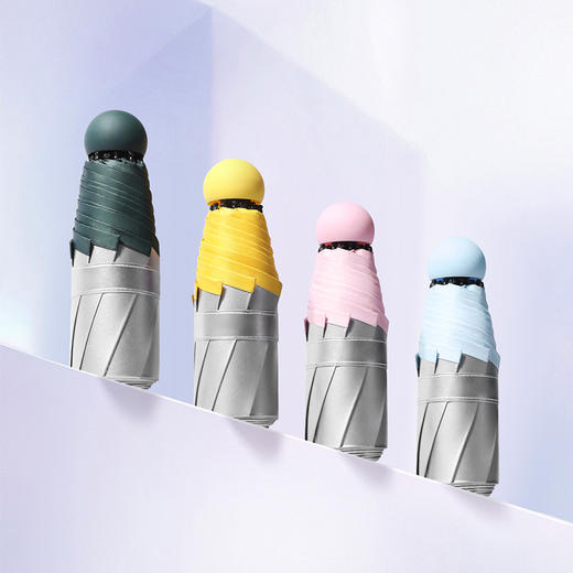 【颜值爆表】钛银胶超轻遮阳伞折叠黑胶防晒晴雨伞五折8骨迷你太阳伞 商品图2