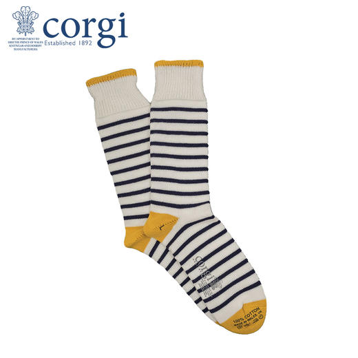 CORGI柯基英国进口袜子间隔条纹纯棉中长筒袜秋冬季男女同款 商品图2