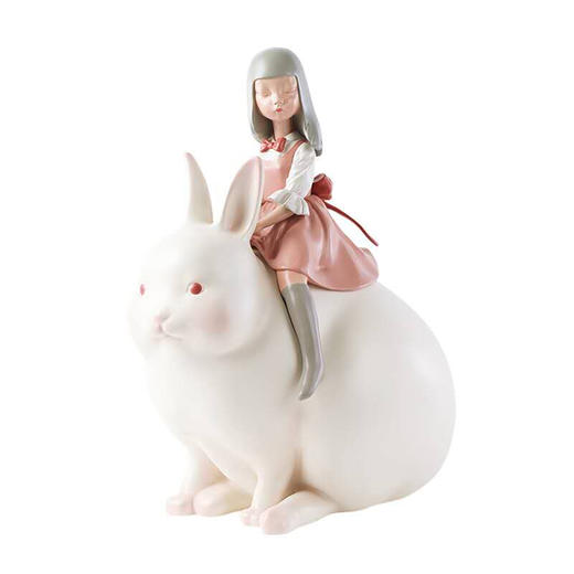 白夜童话系列《月光兔》艺术家贾晓鸥雕塑作品 商品图0