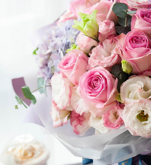 爱之声   粉佳人玫瑰9枝，粉色桔梗搭配制作（1957） 商品图1