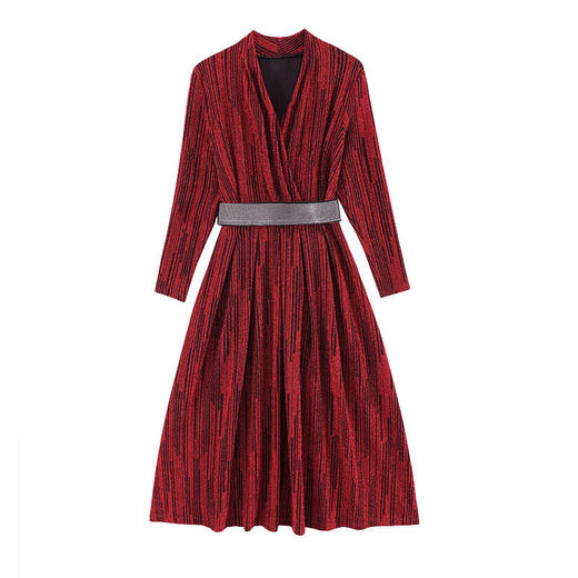 LJY-HR8106-0303韩版新款收腰洋气减龄显瘦遮肚连衣裙 商品图4