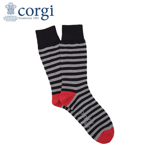 【Dr.who同款】CORGI柯基英国进口男士袜子间隔条纹印花棉质中长筒袜 商品图2