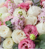 爱你的微笑    白雪山玫瑰13枝、粉色洋桔梗5枝、尤加利10枝、粉色紫罗兰5枝（1960） 商品缩略图3